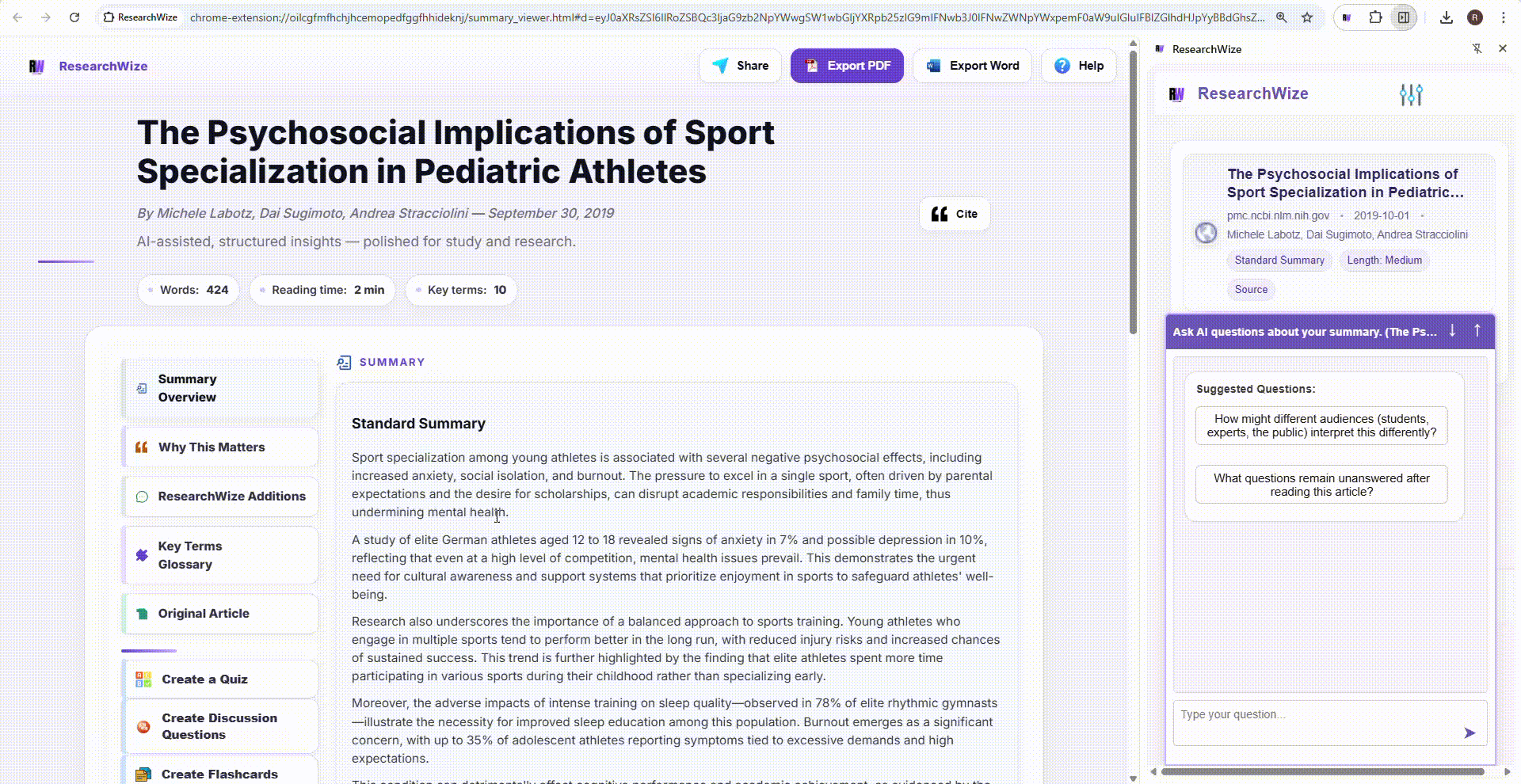 Flashcard creation demo