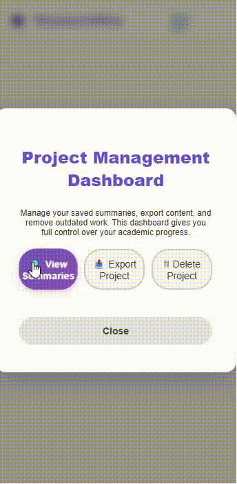 Project Management Interface