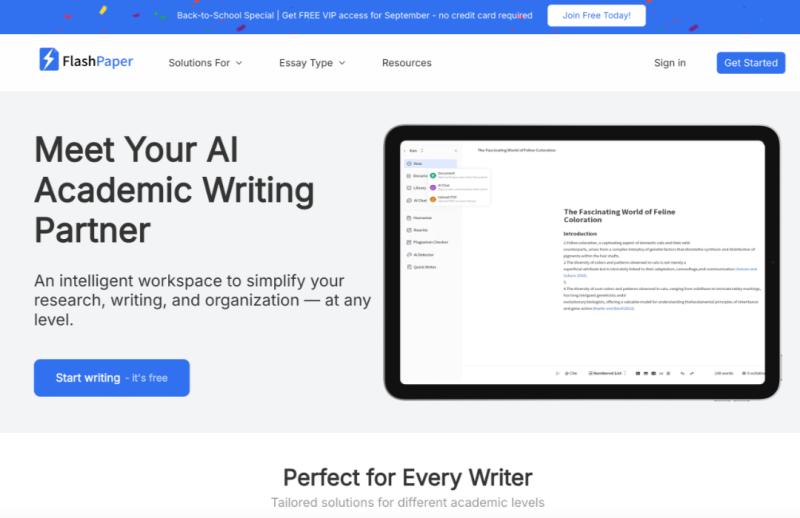 Image for FlashPaper AI Launches Free Academic Writing Platform With Built-In Essay and Citation Tools