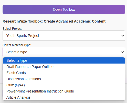Toolbox Interface